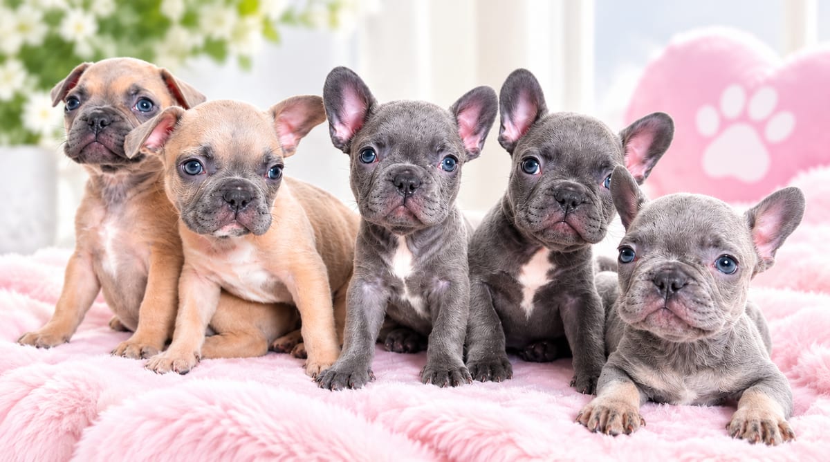 A French Bulldog puppy looking directly at the camera