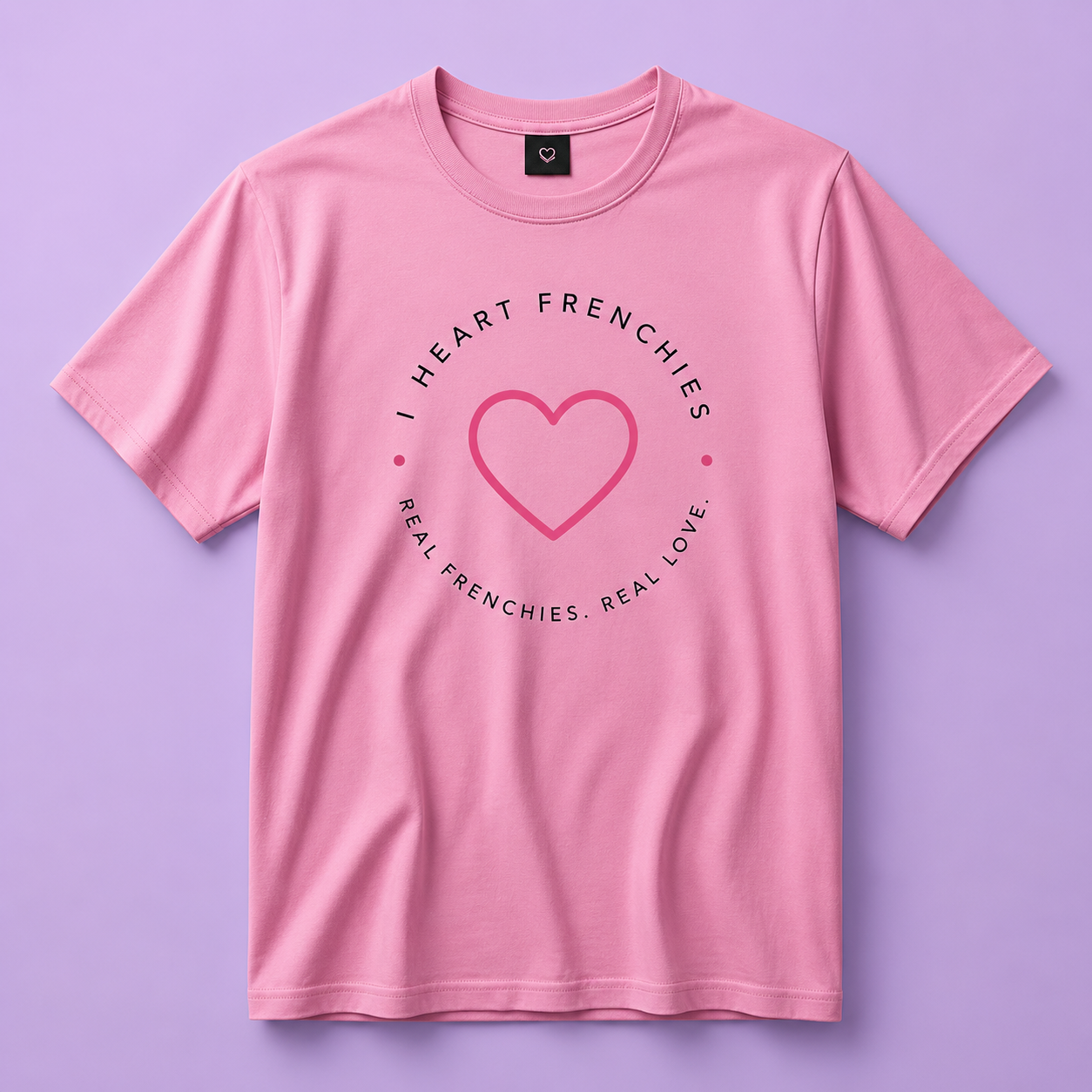 iHeart Frenchies Premium Tees — official branded merch